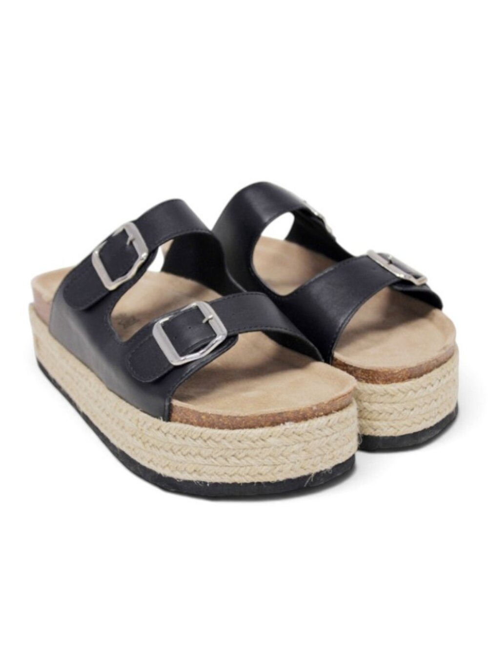 Pull&Bear Black Espadrille Platform Sandals